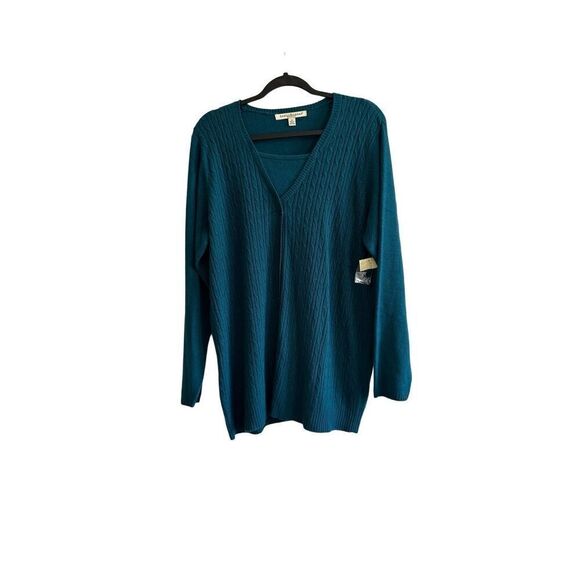 NWT Debbie Morgan Sweater in Moroccan Blue Size 1X - Picture 1 of 9
